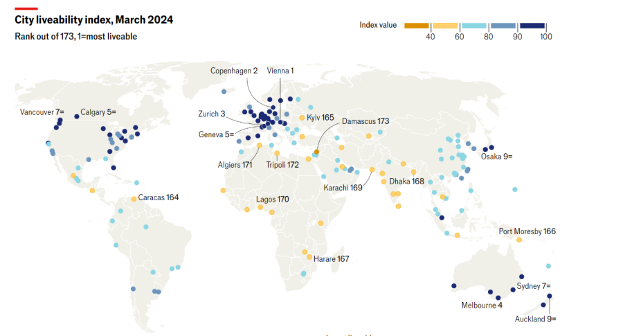 Le città in cui si vive meglio 2024