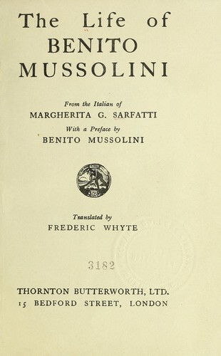 Margherita Sarfatti the life of benito mussolini
