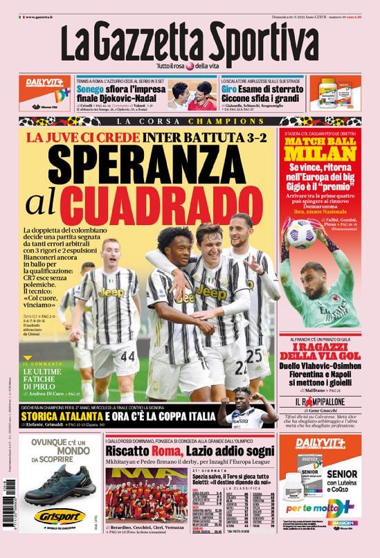 gazzetta dello sport juve inter